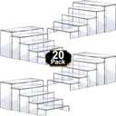 Aheroi Acrylic Risers, 20 Pcs 4 Set Display Stands, Clear Rectangular Risers for Decor, Cupcake Funko, Shoe Display (1-3-4-5-6IN)