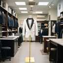 Adjustable Male Dress Form Mannequin with Golden Metal Stand for Clothes Window Display