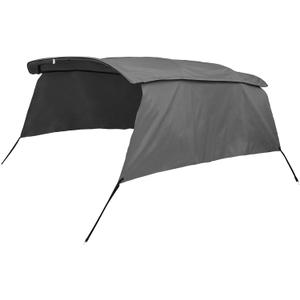 X AUTOHAUX 600D Canvas Only NO Frame 4 Bow Bimini Top Replacement Top Cover with Detachable Side Blocks Storage Boot Gray Replacement Canvas Only NO Frame 8'L x 54" H x 91"-96" W, Gray