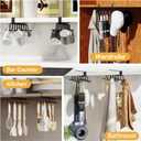 2 x Tumbler Lid Organizer, Space Saving Water Bottle Lid Organizers Under Cabinet Cup Lid Organizers Multi-Purpose Hook for Kitchen Organizer and Storage (Black)