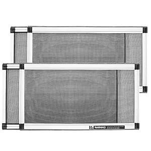Yoochee Expandable Window Screen, 2 Pack Adjustable Window Screen (10" H x 19" - 36" W) - Small Replacement Window Screens with Frame, Durable Replacement Screen for Window