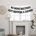 2 x Pre-Strung Black Glitter Retirement Banner,(No DIY)Funny Retirement Party Decorations,"NO MORE MEETINGS,JUST NAPPING & EATING"farewell banner,Party Supplies, Gifts and Decorations