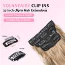 Clip in Hair Extensions 4PCS 200g/5oz Long Wavy Curly Balayage Hair Extensions Clip Ins for Women Thick Double Weft 22 Inch Hairpieces (Ash Blonde Mix Bleach Blonde)