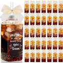 Skylety 36 Pcs Thank You Gifts for Coworker Back to School Gift Bulk 2026 Employee Appreciation Gifts Cups Bulk 13.5 oz Clear Skinny Tumblers with Straws Lids Bow(Team,Beige)