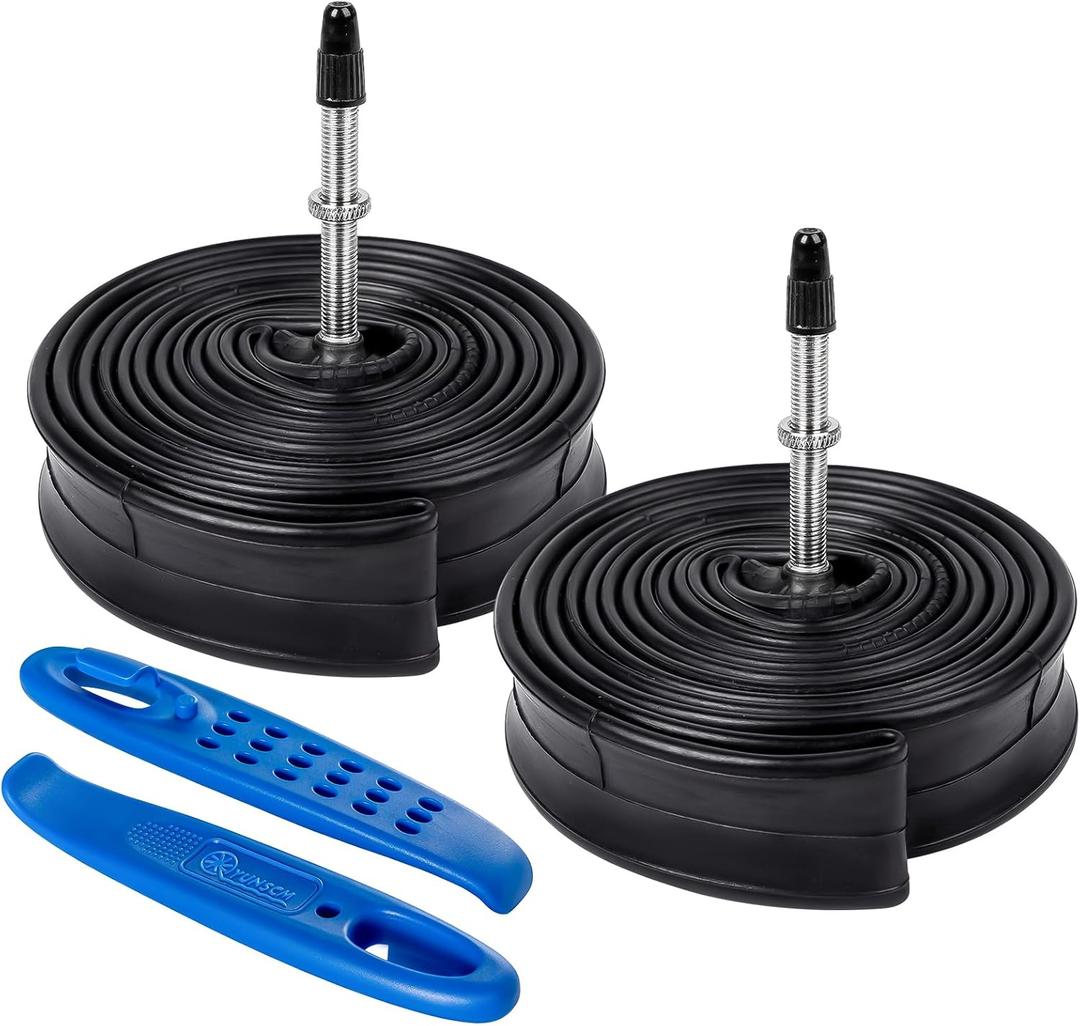 YUNSCM 2-PCS 700C Bike Tubes 700x18C/23C/25C FV48mm Presta Valve 18/25-622 700C Bicycle Inner Tubes Compatible with 700x18C 700x23C 700x25C Bike Bicycle Tire Tubes