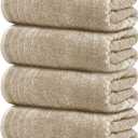 Tens Towels Pack of 4 Extra Large Bath Towels 30 x 60 Inches, 100% Cotton, Larger & Lighter Weight, Quicker to Dry, Super Soft and Absorbent, Perfect for Bathroom, Beige