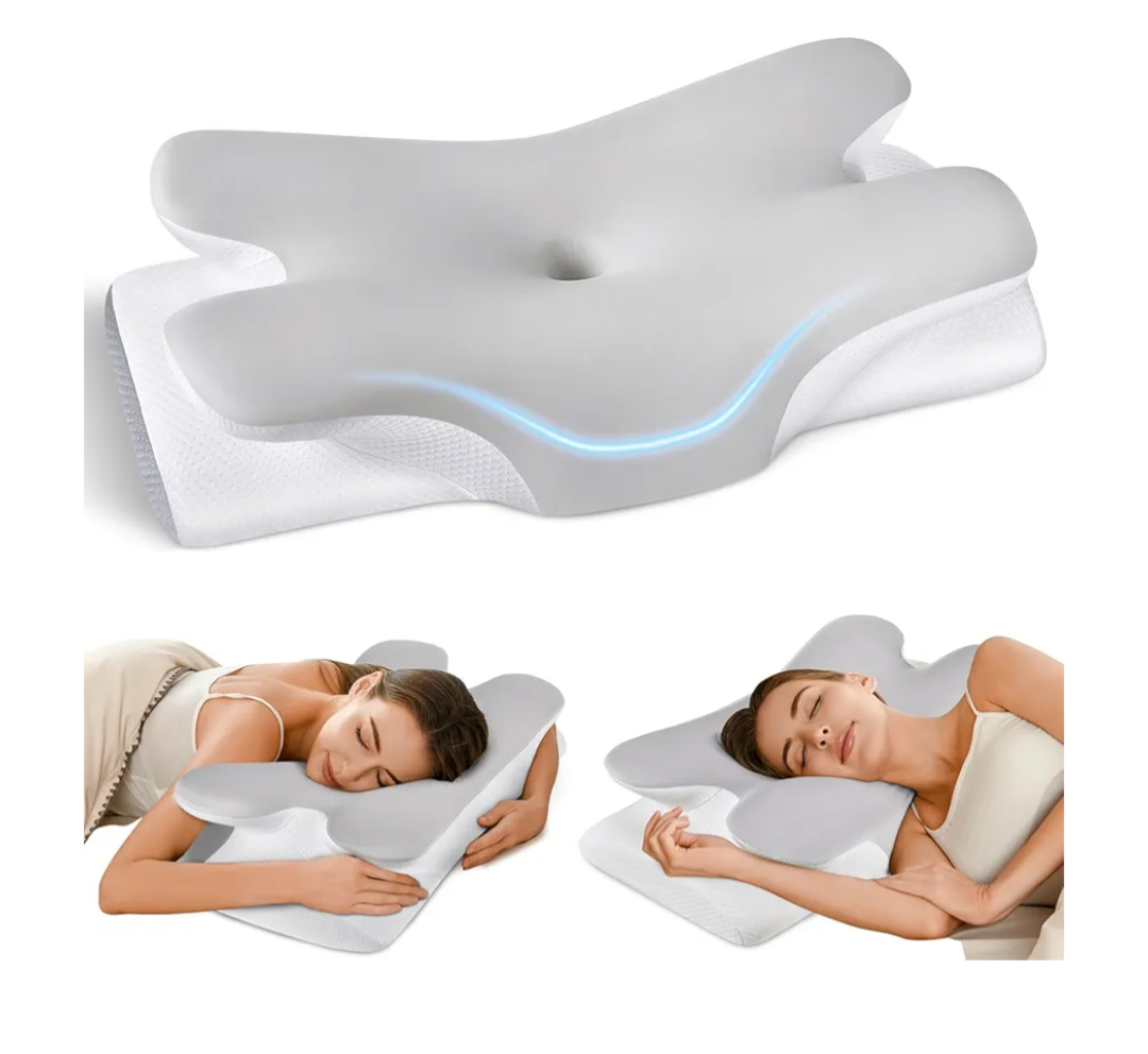 Cervical Neck Pillow for Pain Relief -Ergonomic Side Sleeper Pillow for Sleeping, Contour Memory Foam Pillows for Neck Support, Cooling Orthopedic Bed Rest Pillow for Back and Stomach Sleepers