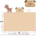 Toddler Baby Bath Towel with Hood 27.5"X55" Ultra Absorbent Soft Cozy Comfort Bathrobe Blanket, 0-6 Years Infant Shower Towel for Girls & Boys(Beige Deer)
