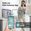 EUHOMY Smart Ice Makers Countertop -26lbs in 24 Hours, 9 Cubes Ready in 8Mins, Self-Cleaning Countertop Ice Maker, Portable Ice Maker with Ice Scoop and Basket, Perfect for Home/Kitchen/Office(Sliver