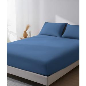 ZonLi Cooling Fitted Sheets,100% Rayon Derived from Bamboo Cooling Fitted Sheet Queen Size for Hot Sleeper, Deep Pocket Up to 21", Soft Bed Sheets, Hotel Silky Bedding Set,Blue Ashes