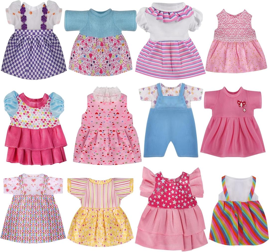 9 Sets Baby Doll Clothes for 12 13 14 Inch Dolls, Alive Doll Clothes Colorful Princess Dress, Romper, Sweater Costume, Cute Alive Doll Accessories Outfits for Christmas Birthday Gift for Little Girls