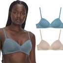 Maidenform Women's Wireless Bra, Modern Demi Wireless T-Shirt Bra, Convertible Bra for Women, 2-Pack 34D