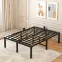 FUIOBYVV Queen Bed Frame 18 inch Heavy Duty Metal Platform Bed Frame Queen Size Support Up to 3500 lbs,No Box Spring Needed/No Shaking/Steel Slat Support/Noise Free/Easy Assembly