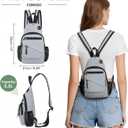 Small Crossbody Bag Casual Sling Bag for Men, Convertible Backpack, 3-in-1 Anti-Theft Shoulder Bag Trendy Daypack for Travel, Light Grey