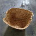 Deco 79 Seagrass Handmade Decorative and Functional Storage Basket Large Woven Basket Organizer with Ring Metal Handles, Basket for Storage 21" x 17" x 19", Brown