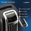 Lasko Oscillating Tower Fan with Remote Control, 3 Quiet Speeds, Timer for Bedroom, Kitchen, Office Use, Black, 36" 2511