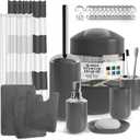 Clara Clark Bathroom Set - Gray Bathroom Accessories Set, Bathroom Sets with Shower Curtain and Rugs, 23PC Shower Curtain Set with Liner, Soap Dispenser, Soap Dish, Toilet Brush Holder, and Can (Grey)