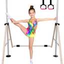 Tepemccu Expandable Gymnastics Bars, Adjustable Height Gymnastic Horizontal Bars, Children Folding Training Bar for Kids
