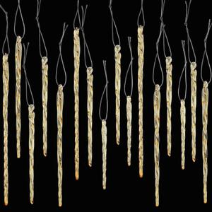 Boao Glass Icicle 3.5-7.8 Inch Twisted Glass Icicle Christmas Ornaments Hanging Decorations (Gold,25 Pcs)