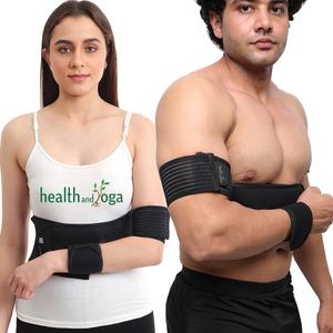 HealthAndYoga GuardNHeal Arm Sling Shoulder Immobilizer for Women and Men  Rotator Cuff Support Brace and Shoulder Sling - Left or Right - Adjustable for Customized Fit - Skin Friendly (Black, Large 34"- 46")