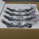 8-Light Wagon Wheel Pendant Chandelier, 23.6in, Height Adjustable, Farmhouse Black & Gold Chandelier with Faux Bubble Shade, Hanging Lighting Fixtures for Living Room, Dining Room, Kitchen & Foyer