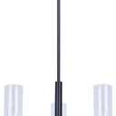 Canarm Maverick 3-Light Chandelier, Matte Black with Clear Glass Shades, Adjustable Height, Transitional Modern Lighting for Dining Room