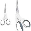 Westcott 5-Inch Micro-Tip & 8-Inch Bent Craft Fabric Scissors - Titanium Bonded Blades for Heavy Fabric and Precise Snips, 1 Pack
