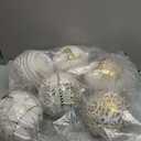 Lanpn 6 Pcs 6" Large Christmas Balls Ornaments, Outdoor Xmas Tree Hanging Decorations, Shatterproof Christmas Ball Ornament Set for Home Winter Holiday, Assorted Relief Pattern, White & Dark Gold