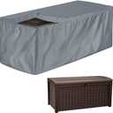 Patio Deck Box Cover Skyour Heavy Duty 420D Oxford Waterproof Bench Outdoor Storage Deck Boxes Covers Garden Furniture Table Ottoman Dust Cover (Gray, M: 51x23x28in)