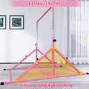 MARFULA Foldable Gymnastic Bar for Kids Ages 3-12, 9 Height Levels, 200 lbs Weight Capacity, 5 Ft Length Gymnastic Kip Bar with Mat, Gymnastic Equipment for Home and Gym Center Indoor Outdoor Use
