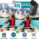 4K Mini Body Camera 128GB, Thumb Size Action Body Cam, Wearable Sports Cameras,Hands-Free POV Recording, Helmet Mount, Magnetic Sport DV for Bike Cycling,for Vlogging Pet Walk Swim