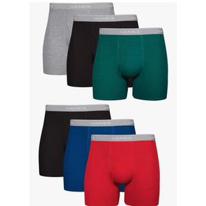 Hanes mens Underwear Boxer Briefs Pack, Cool & Breathable Cotton Moisture-wicking Underwear for Men, No Ride Up, M