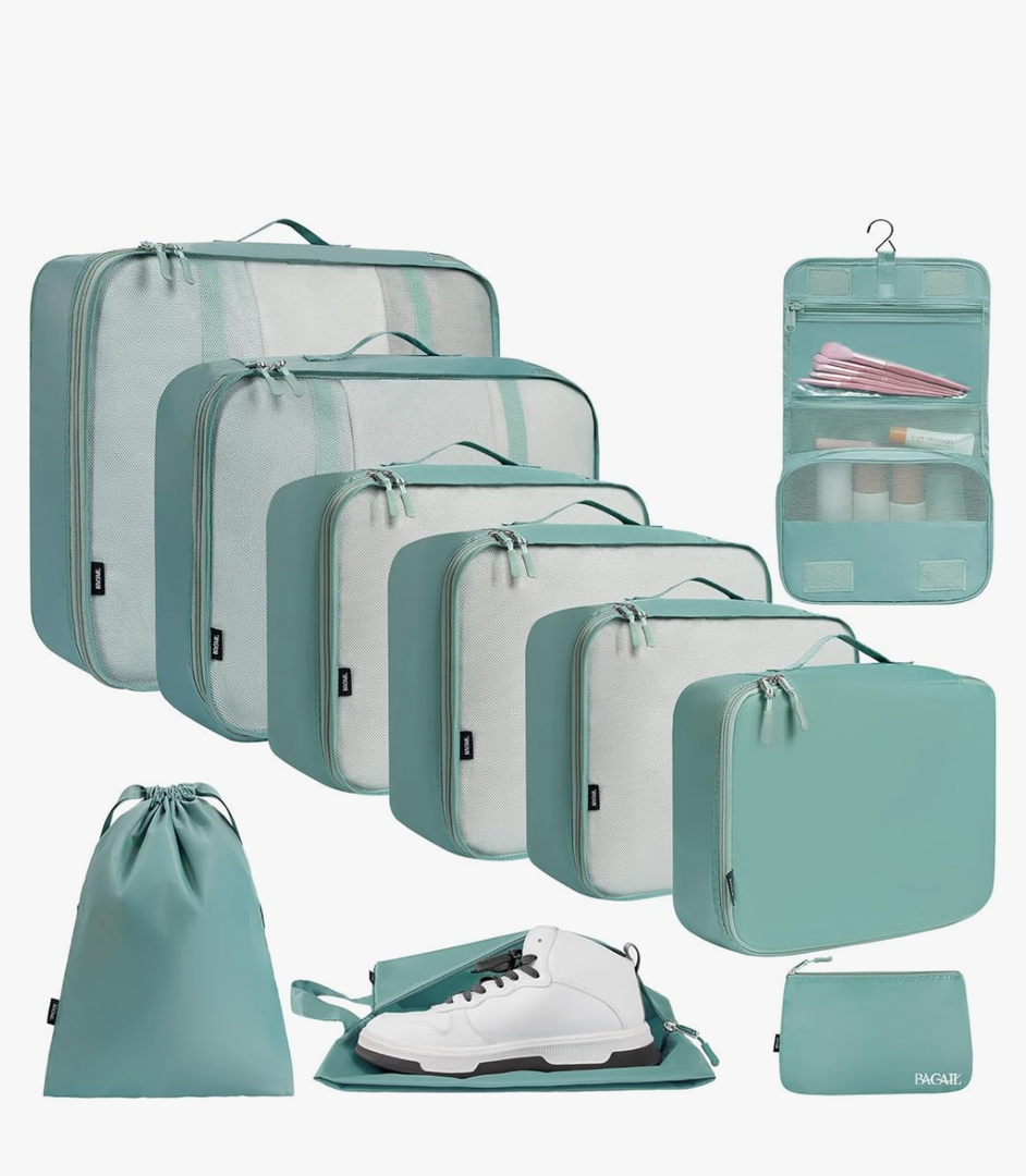 BAGAIL 6 Set/8 Set/10 Set Packing Cubes Various Sizes Packing Organizer for Travel Accessories Luggage Carry On Suitcase