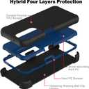 for Samsung Galaxy A03S Phone Case with Tempered Glass Screen Protector, [Holster Series] Belt Clip Hard Tough Full Heavy Duty Rugged Military Shockproof Armor Cell Phone Cover (Black)