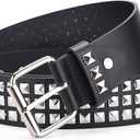 Studded Belts Women Y2K Belt Star Belts Black Girl Ladies Spike Stud Punk Waist Belt for Halloween Cosplay