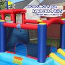Action Air Bounce House - Inflatable Bouncing House with Blower for Indoor & Outdoor - Jump Bouncy Castle with Slide - Big Bouncy Area, Love for Kids, 156x142x105 inches