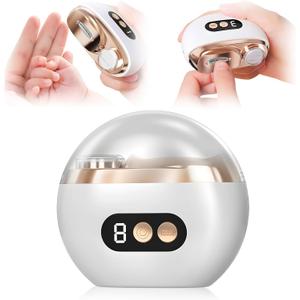 Multi-Functional Electric Nail Trimmer, 2 in 1 Electric Polishing Automatic Nail Clippers, Electric Nail Clipper with 3 Speed Levels, Safe and Convenient Nail Trimmer