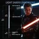 Lightsabers for Adult, White Metal Hilt 16 RGB Colors Toy, Medium to Large
