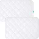 Pack and Play Sheets Fitted 2 Waterproof Mattress Protector Pad Cover Quilted Compatible with Graco Pack n Play & Dream On Me & Pamo Babe, Playpen/Playard 39" x 27" White