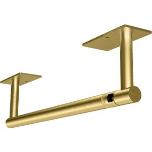 RUACQ Paper Towel Holder Under Cabinet, Wall Mounted or Adhesive Stainless Steel Paper Towel Holder,Square Base Paper Towel Rack for Kitchen, RV, Bathroom (Brushed Gold)