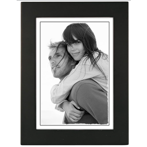 Malden 5x7 Picture Frame - Wide Real Wood Molding, Real Glass - Black
