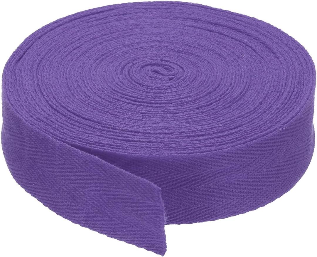 PATIKIL 1"/2.5cm Cotton Twill Tape 10 Yards Cotton Ribbon Bias Binding Tape Herringbone Webbing Trim for Sewing Gift Wrapping Craft DIY Dark Purple