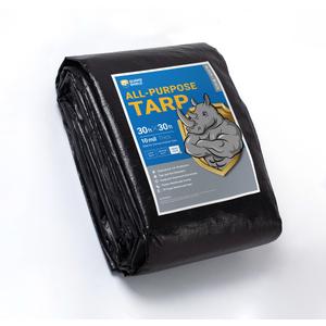 GUARD SHIELD Tarps Heavy Duty Waterproof 30x30 Feet Black Poly Tarp Cover Outdoor Thick UV Resistant Tarpaulin with Grommets 10mil