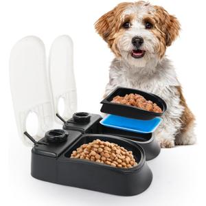 PAWISE Automatic Cat Feeders 2 Meal Automatic Dog Feeder,Dog/Cat Food Dispenser 1.5 Cups, Schedule Meal or Treat, with 48-Hour Timer
