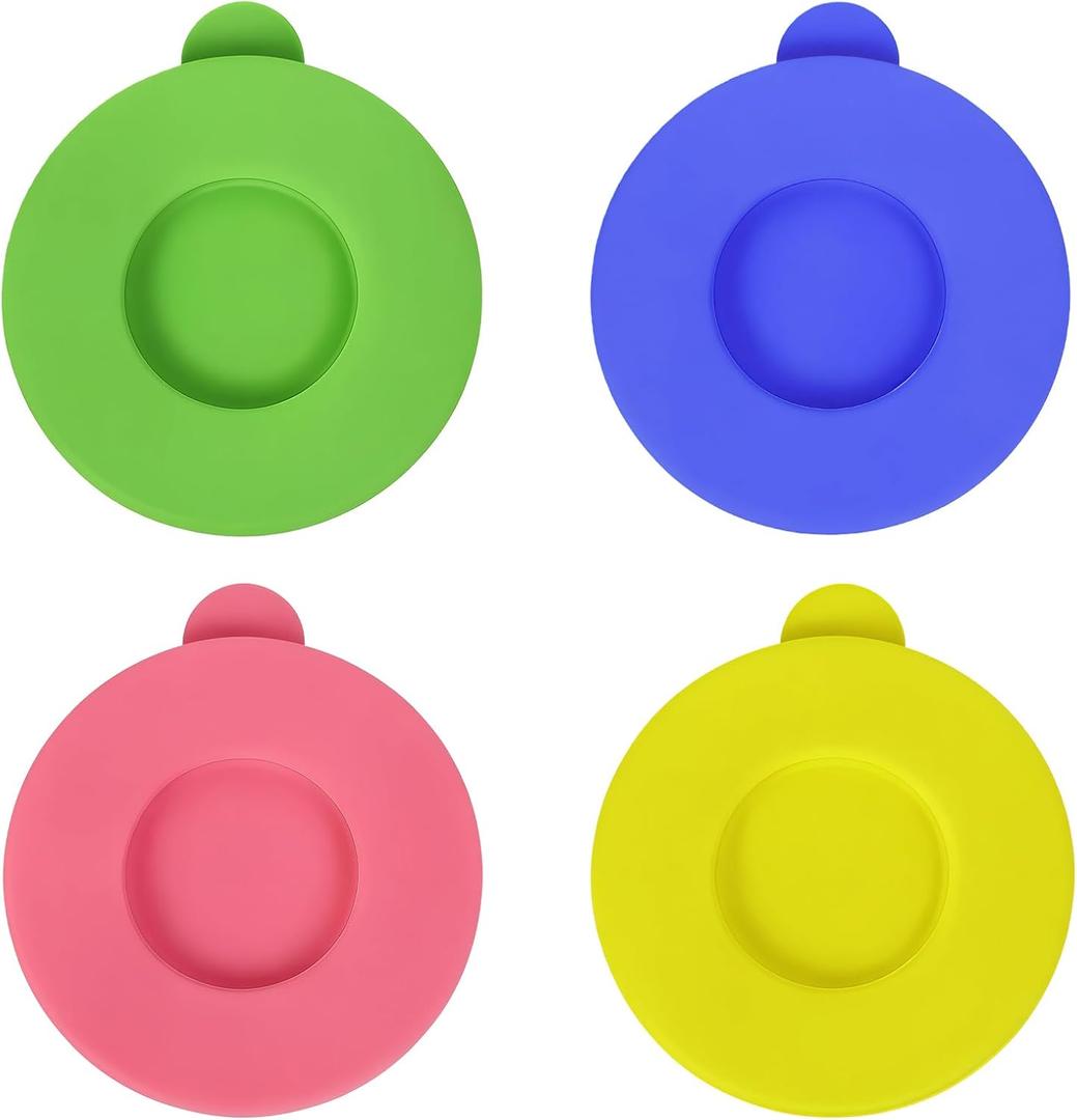 4-Pack Silicone Powder Cleanser Lids, Silicone Cover for Cleaning Powder Compatible with Bar Keepers Friend, Comet, Ajax, Bon Ami (Fits 12oz & 21oz Cans), Assorted Colors
