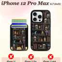 Shorogyt for iPhone 12 Pro Max Wallet Case for Women, Bookshelf | Compatible with MagSafe, Fits 5 Cards, Detachable Magnetic, Credit Card Holder, Leather RFID Blocking, Cute Phone Cover