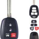 Key Fob Shell Case Replacement Fits for Toyota Camry Corolla RAV4 Highlander Tacoma Yaris Scion 2012 2013 2014 2015 2016 2017 2018 2019 Keyless Entry Remote Control Head Uncut Key Pad Cover