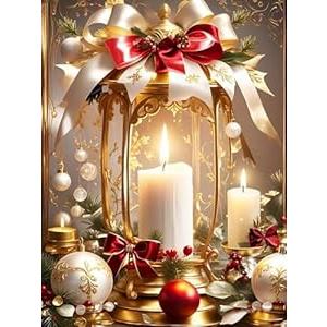 BAWKENTON Paint by Numbers for Adults and Kids, Christmas Candle Painting by Number Kits On Canvas, Number Artist Paint by Number Kit Funny Without Frame DIY, Home Wall Decor, 9.85x13.85in