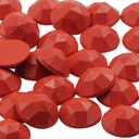 13mm Flat Back Round Acrylic Rhinestones Plastic Gems for Jewelry Making Costume Jewels Cosplay Embelishments - 50 Pieces (Red Coral .C001)
