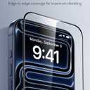 ESR 3 Pack for iPhone 15 Pro Screen Protector, Military Grade Shatterproof, 9H Hardness, Full Coverage Tempered Glass with UltraFit Tray